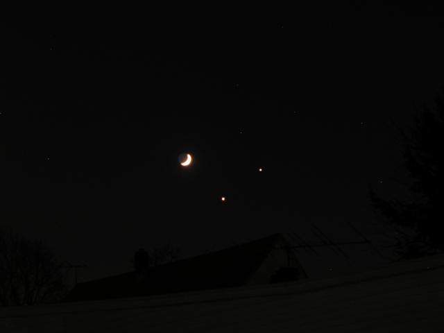 December 1, 2008, Moon, Jupiter and Venus